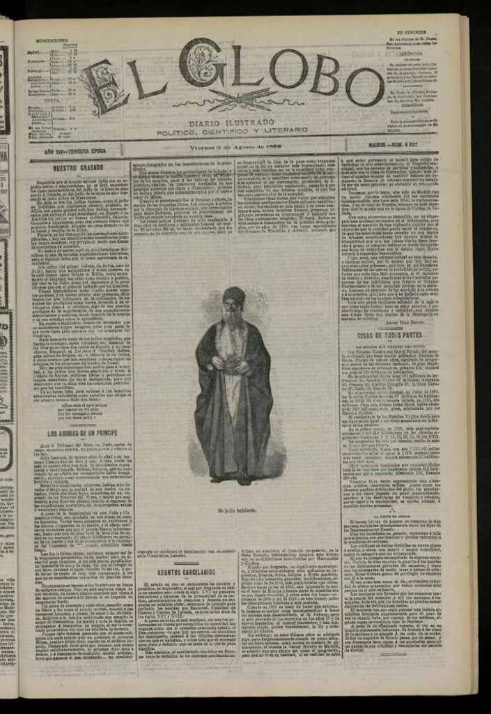 Miniatura de El Globo : diario ilustrado del 3 de agosto de 1888