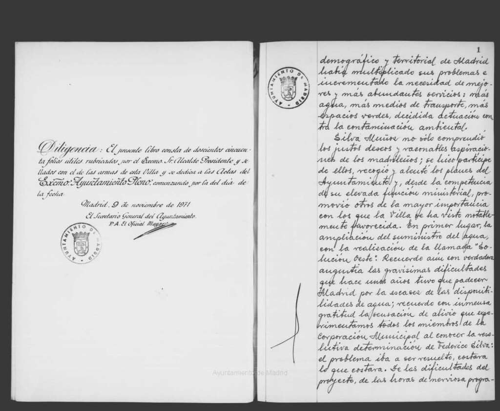 Miniatura de Actas de acuerdos del Ayuntamiento. Tomo 993 del año 1971 que comprende desde el 9 de noviembre hasta el 29 de septiembre