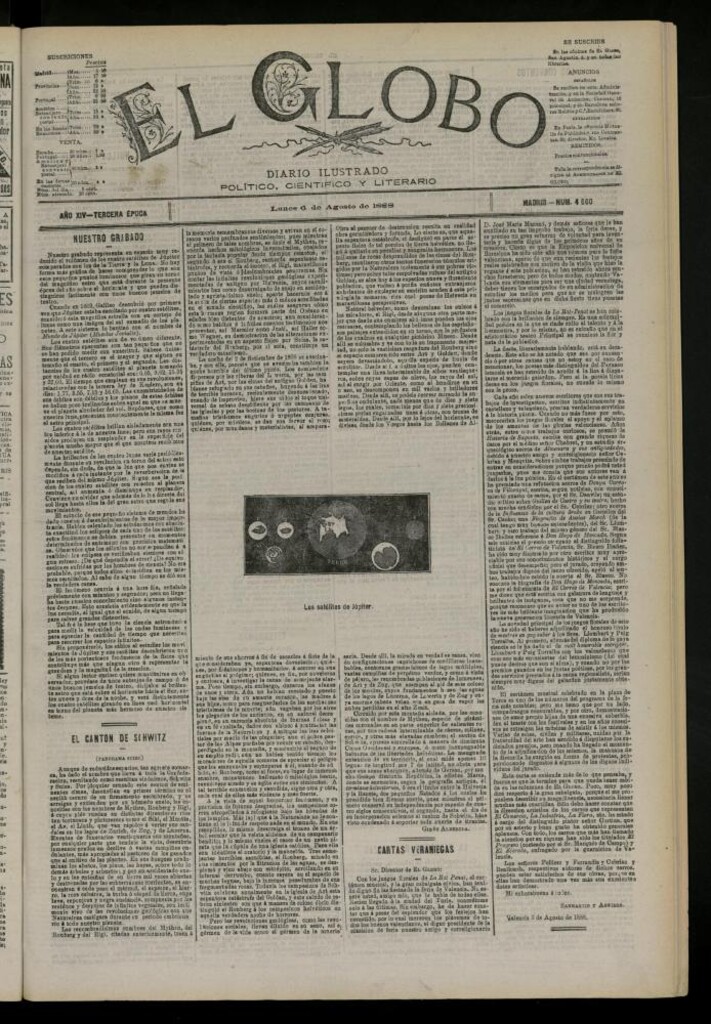 Miniatura de El Globo : diario ilustrado del 6 de agosto de 1888
