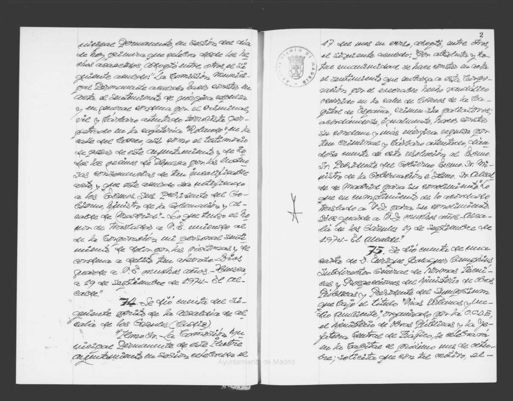 Miniatura de Actas de acuerdos del Ayuntamiento. Tomo 1023 del año 1974 que comprende desde el 25 de septiembre hasta el 22 de noviembre