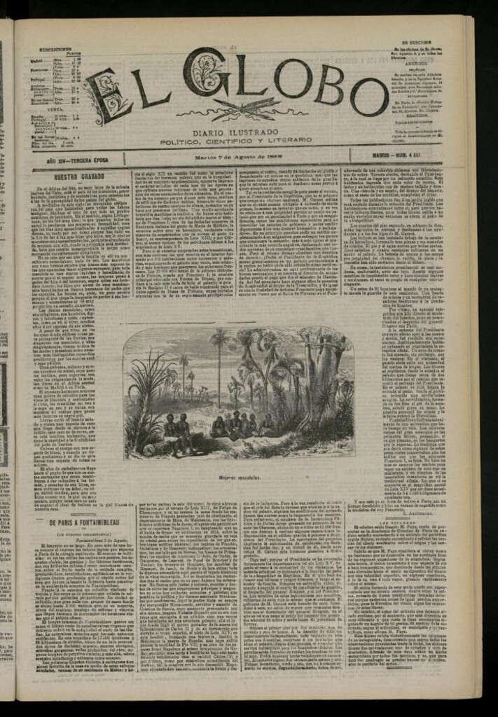 Miniatura de El Globo : diario ilustrado del 7 de agosto de 1888