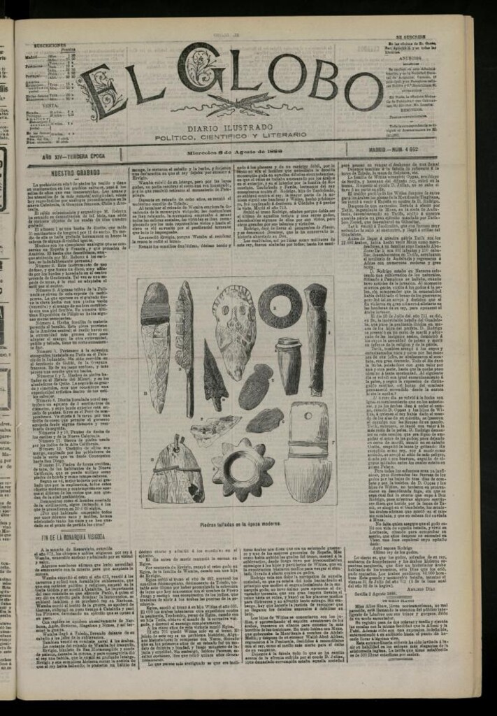 Miniatura de El Globo : diario ilustrado del 8 de agosto de 1888