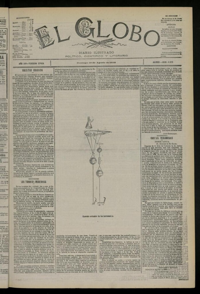 Miniatura de El Globo : diario ilustrado del 19 de agosto de 1888