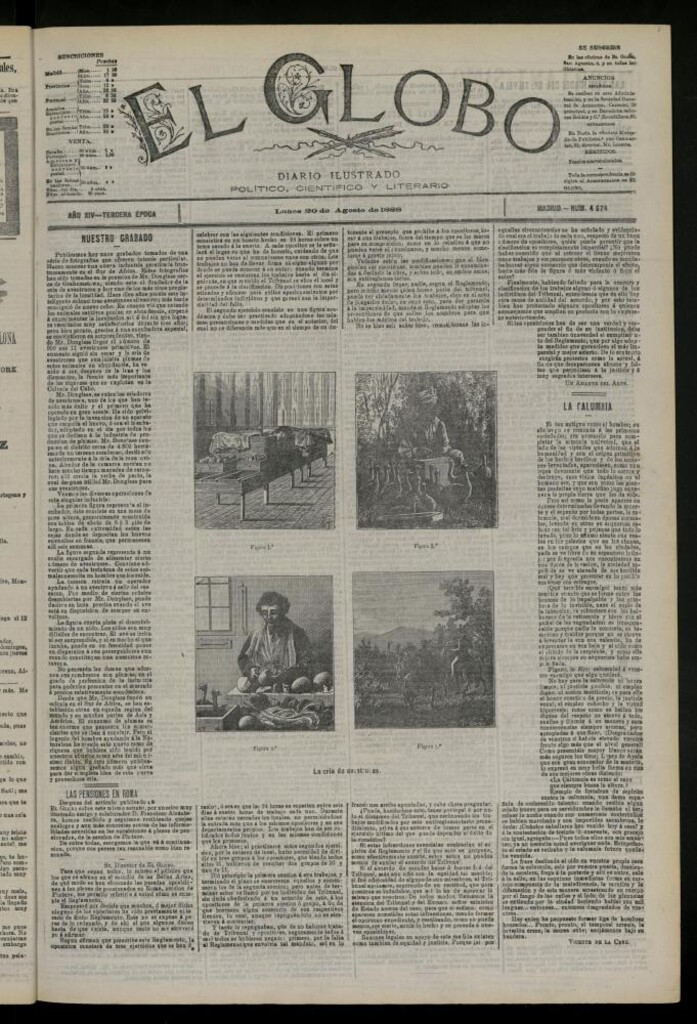 Miniatura de El Globo : diario ilustrado del 20 de agosto de 1888