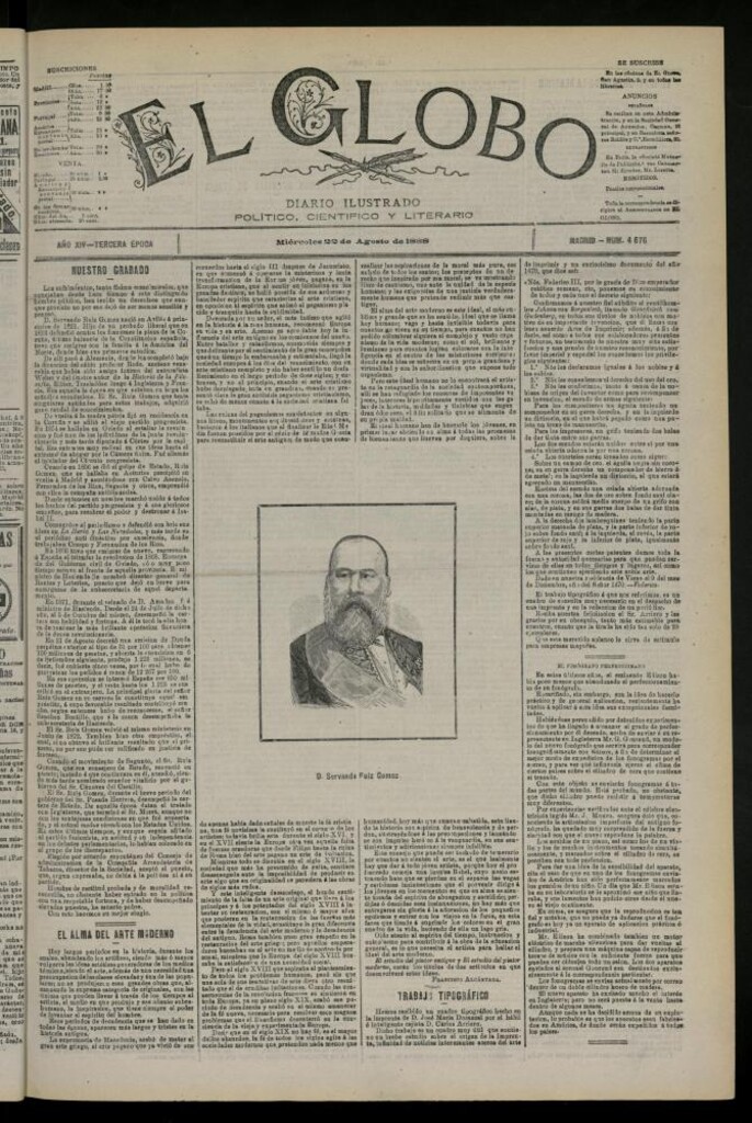 Miniatura de El Globo : diario ilustrado del 22 de agosto de 1888