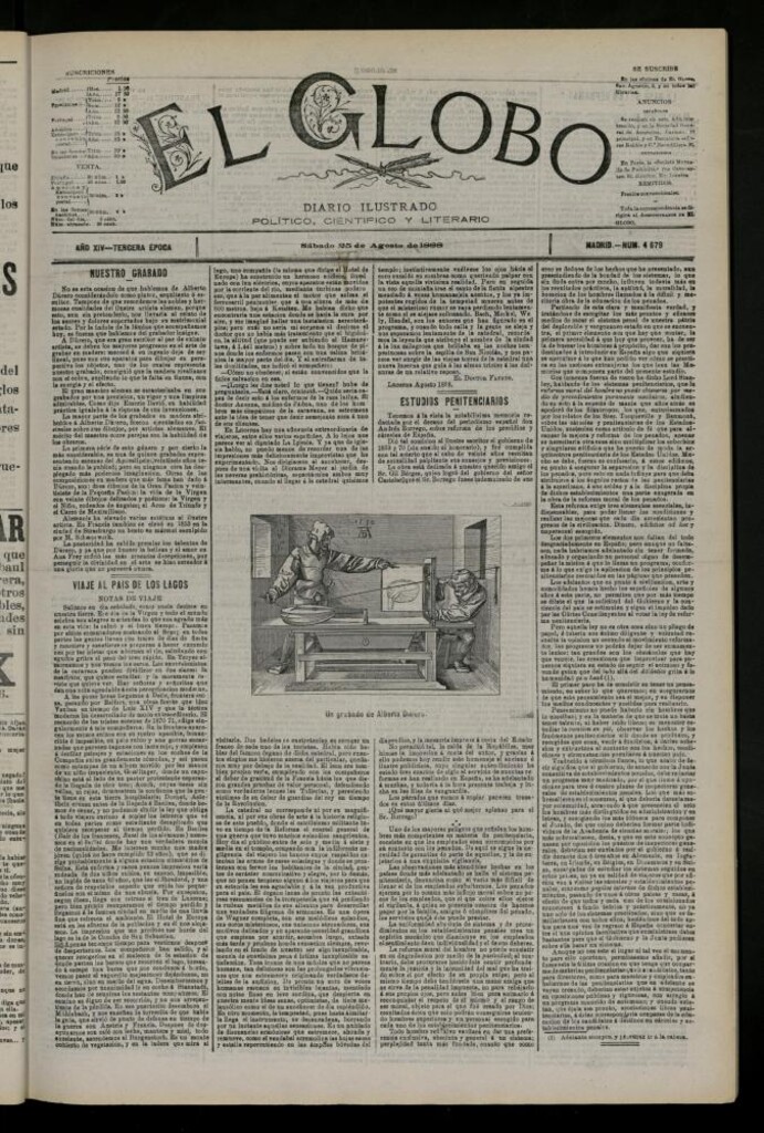 Miniatura de El Globo : diario ilustrado del 25 de agosto de 1888