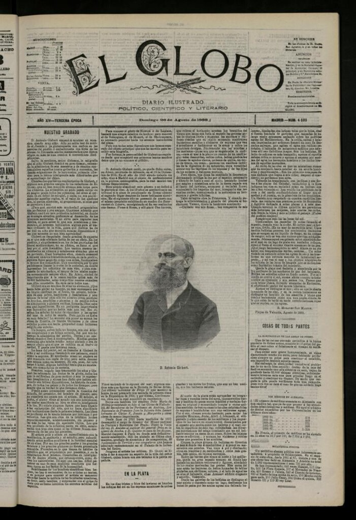 Miniatura de El Globo : diario ilustrado del 26 de agosto de 1888