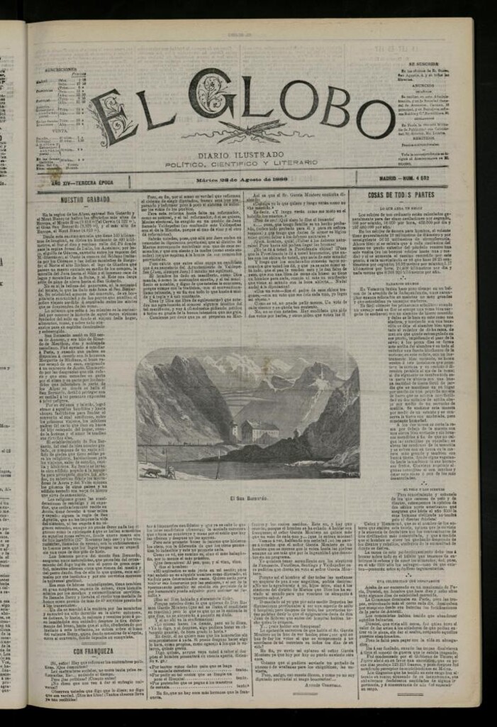 Miniatura de El Globo : diario ilustrado del 28 de agosto de 1888