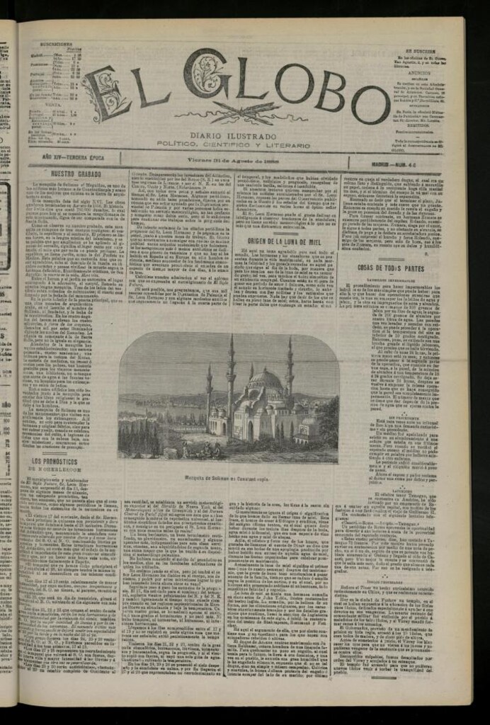 Miniatura de El Globo : diario ilustrado del 31 de agosto de 1888