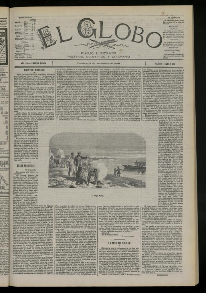 Miniatura de El Globo : diario ilustrado del 2 de septiembre de 1888
