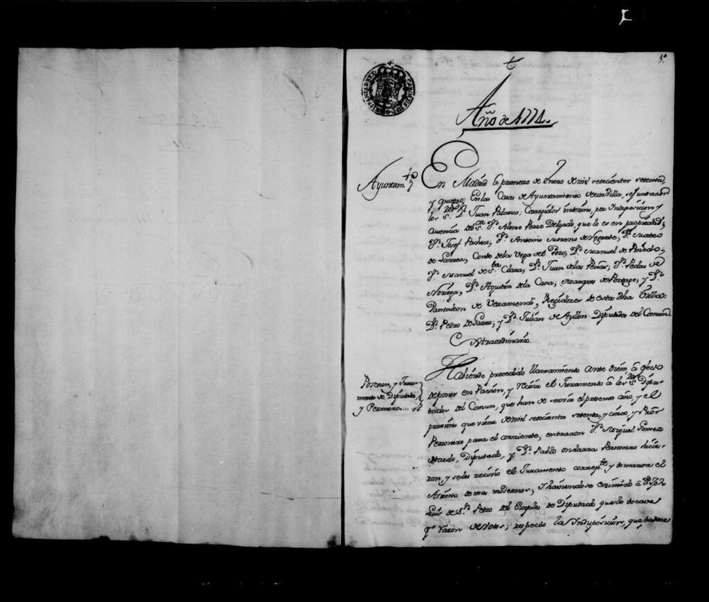 Miniatura de Actas de acuerdos del Ayuntamiento. Tomo 202 del año 1774