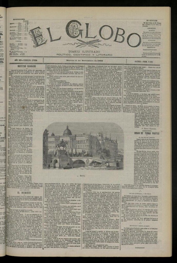 Miniatura de El Globo : diario ilustrado del 11 de septiembre de 1888