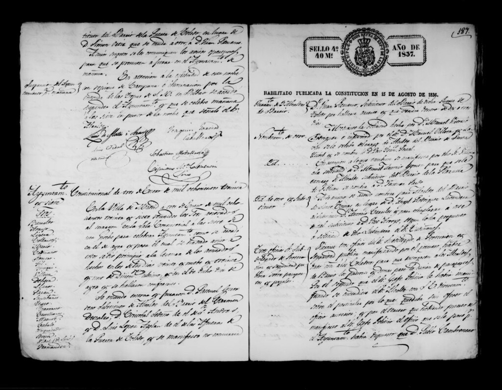 Miniatura de Actas de acuerdos del Ayuntamiento. Tomo 271 del año 1837
