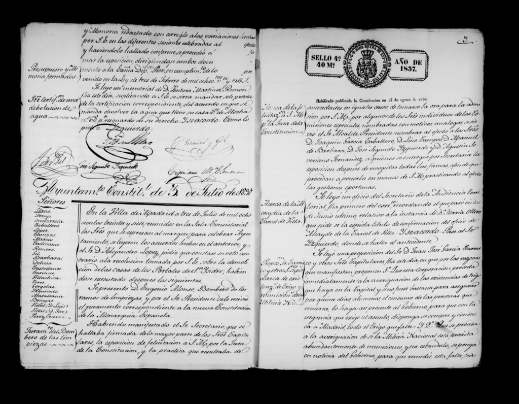 Miniatura de Actas de acuerdos del Ayuntamiento. Tomo 272 del año 1837