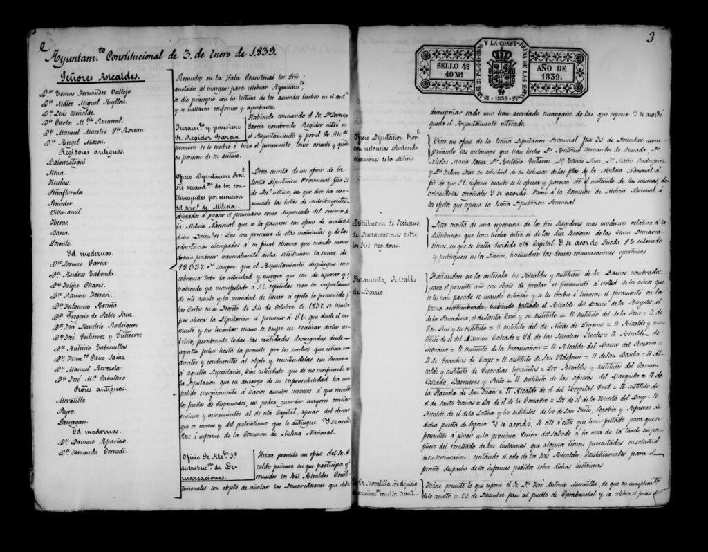 Miniatura de Actas de acuerdos del Ayuntamiento. Tomo 274 del año 1839