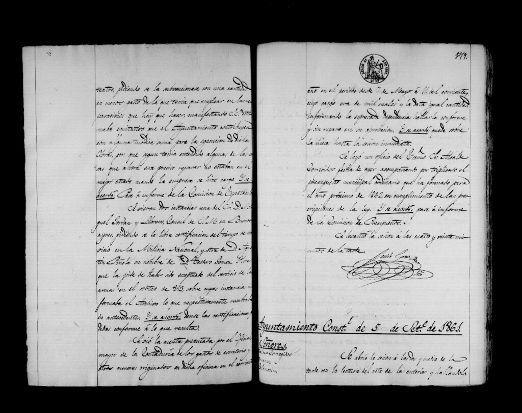 Miniatura de Actas de acuerdos del Ayuntamiento. Tomo 296 del año 1861