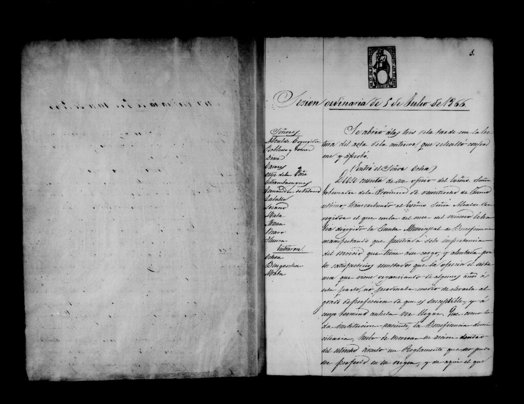 Miniatura de Actas de acuerdos del Ayuntamiento. Tomo 303 del año 1866