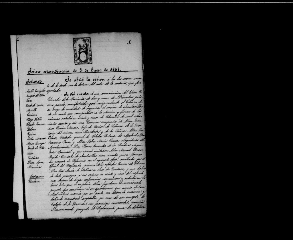 Miniatura de Actas de acuerdos del Ayuntamiento. Tomo 306 del año 1868