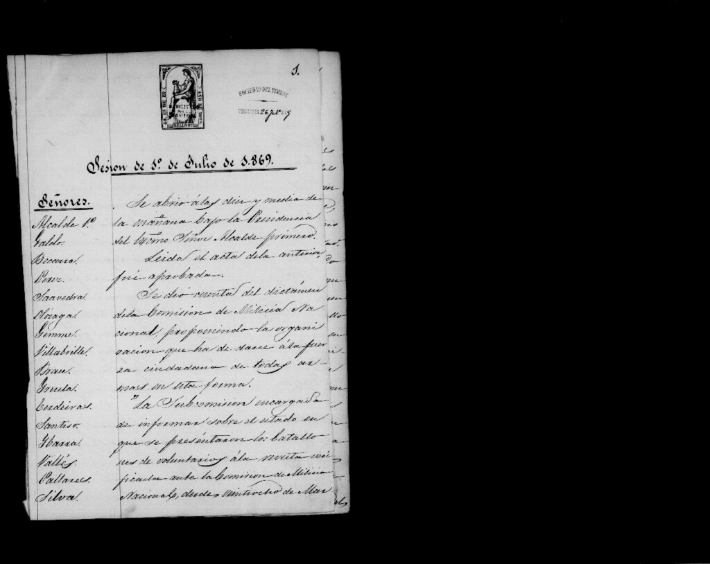 Miniatura de Actas de acuerdos del Ayuntamiento. Tomo 308 del año 1869