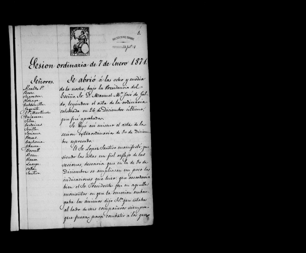 Miniatura de Actas de acuerdos del Ayuntamiento. Tomo 311 del año 1871