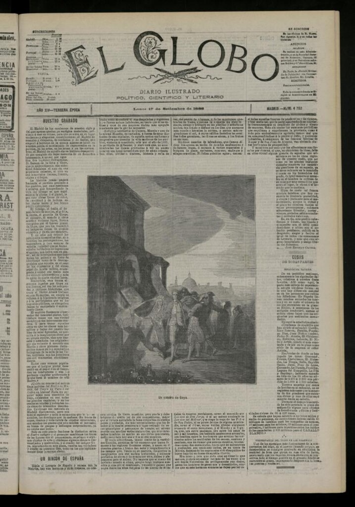 Miniatura de El Globo : diario ilustrado del 17 de septiembre de 1888