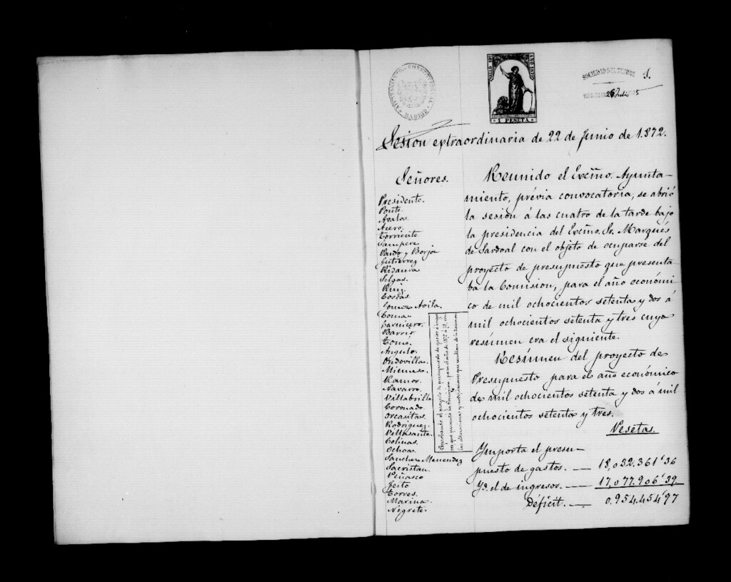 Miniatura de Actas de acuerdos del Ayuntamiento. Tomo 314 del año 1872
