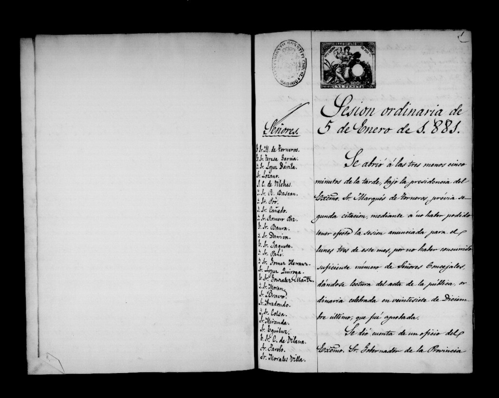 Miniatura de Actas de acuerdos del Ayuntamiento. Tomo 337 del año 1881