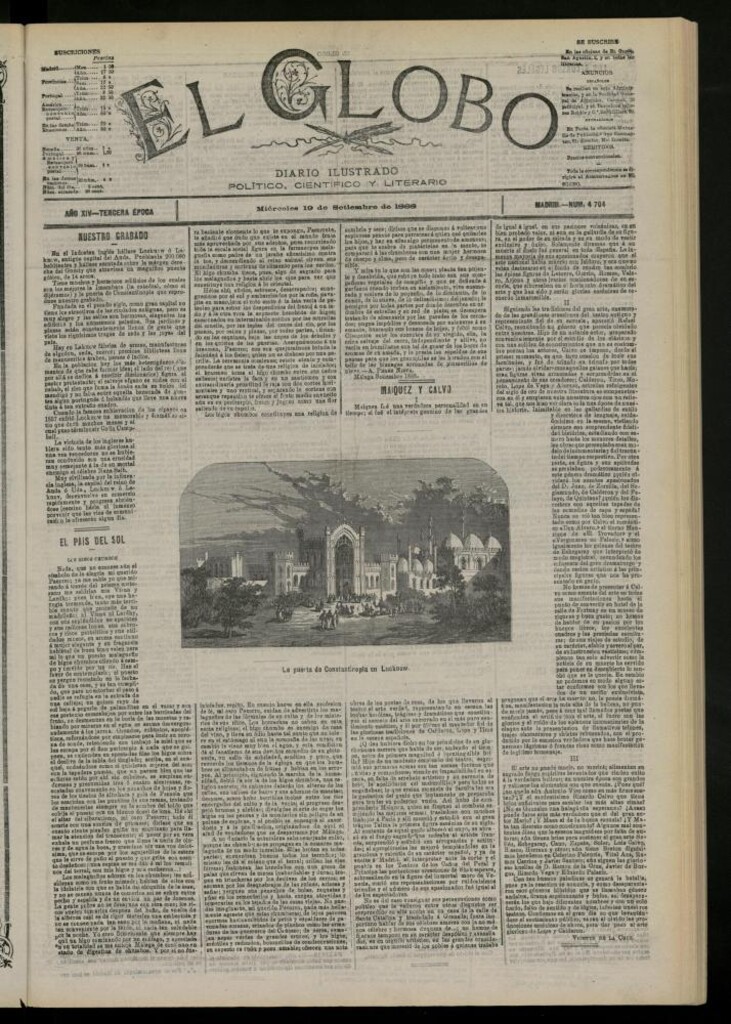 Miniatura de El Globo : diario ilustrado del 19 de septiembre de 1888