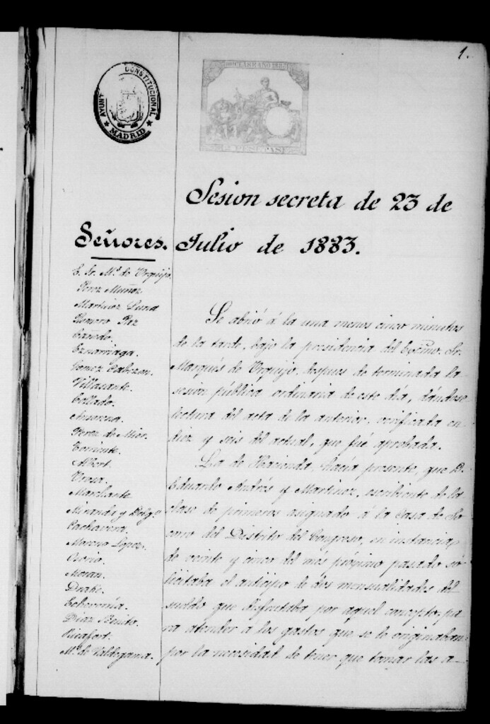 Miniatura de Actas de acuerdos del Ayuntamiento. Tomo 346 del año 1883
