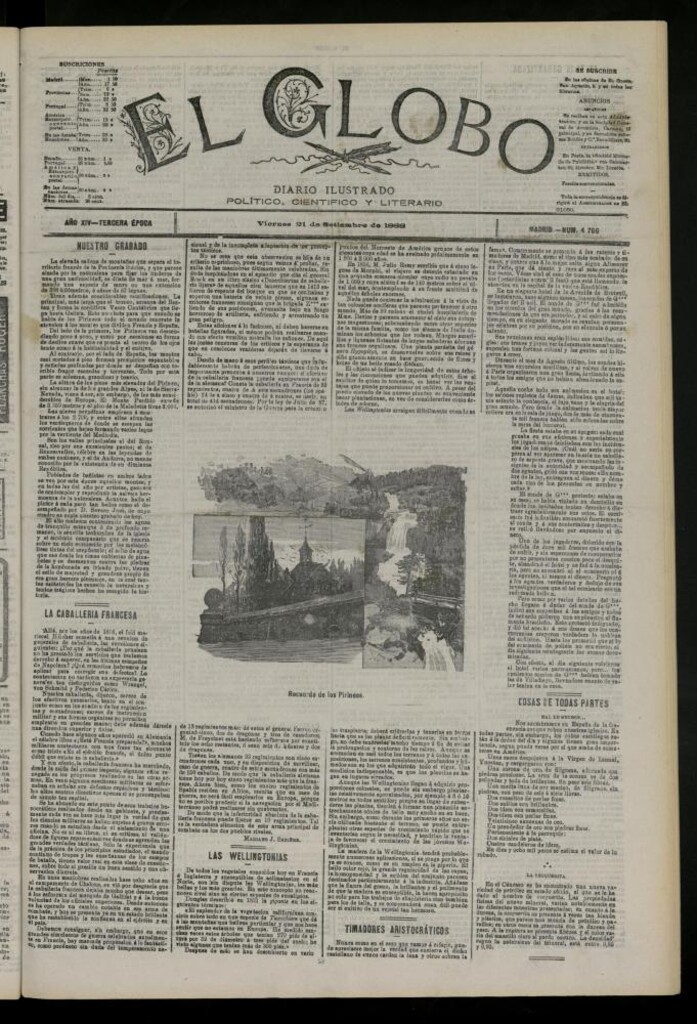 Miniatura de El Globo : diario ilustrado del 21 de septiembre de 1888