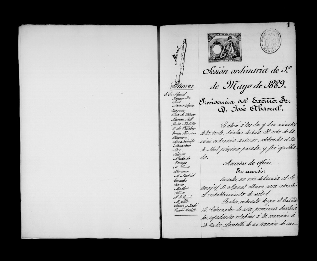 Miniatura de Actas de acuerdos del Ayuntamiento. Tomo 379 del año 1889