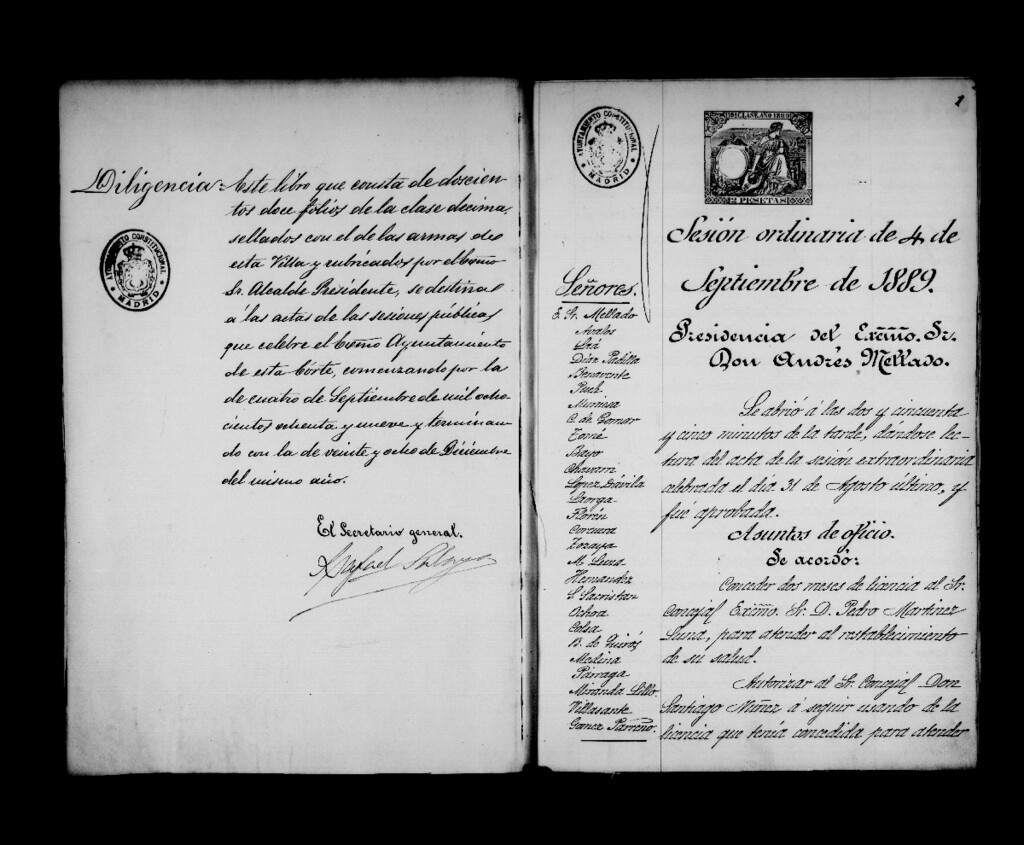 Miniatura de Actas de acuerdos del Ayuntamiento. Tomo 380 del año 1889