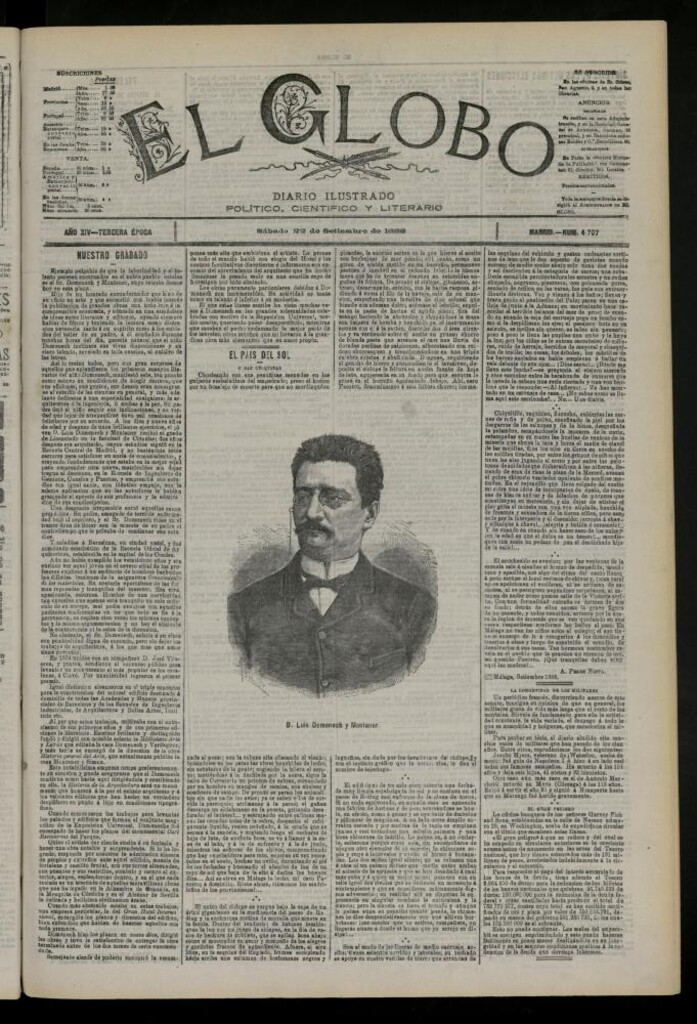 Miniatura de El Globo : diario ilustrado del 22 de septiembre de 1888