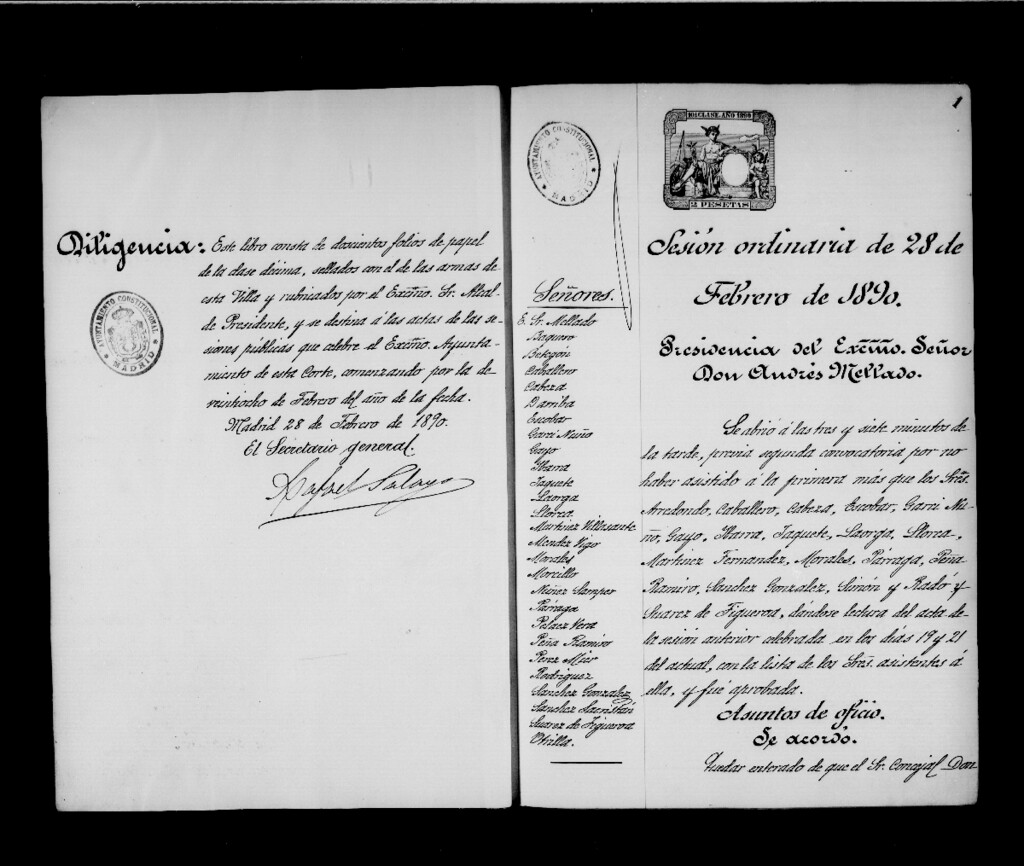 Miniatura de Actas de acuerdos del Ayuntamiento. Tomo 402 del año 1890