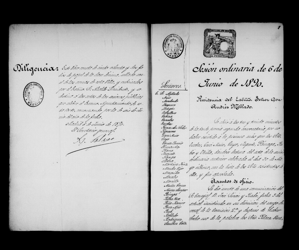 Miniatura de Actas de acuerdos del Ayuntamiento. Tomo 403 del año 1890