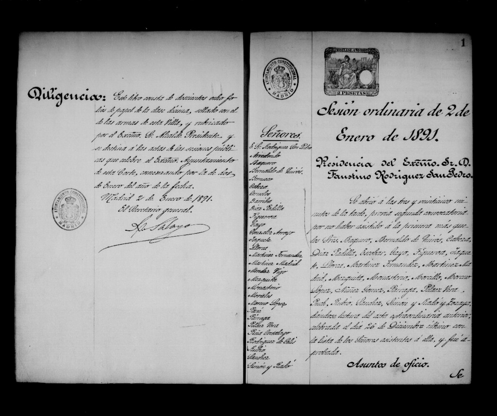 Miniatura de Actas de acuerdos del Ayuntamiento. Tomo 406 del año 1891