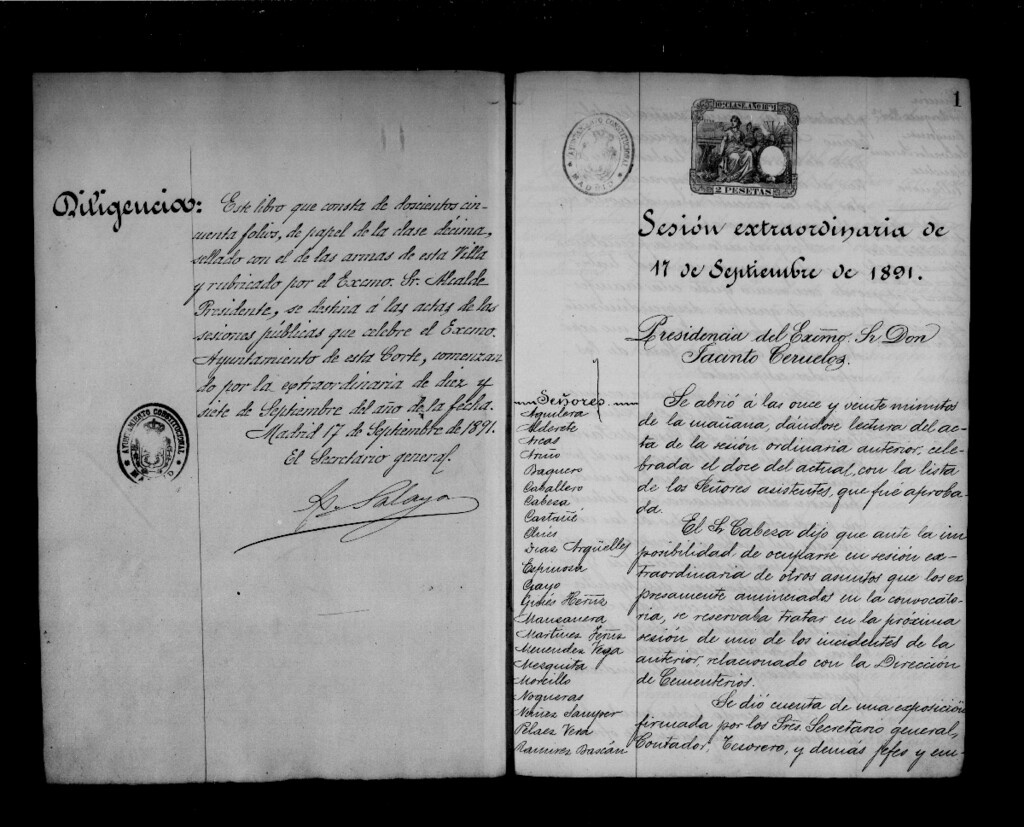 Miniatura de Actas de acuerdos del Ayuntamiento. Tomo 409 del año 1891