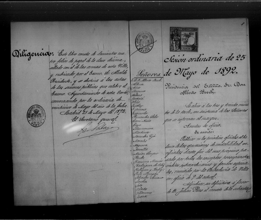 Miniatura de Actas de acuerdos del Ayuntamiento. Tomo 414 del año 1892