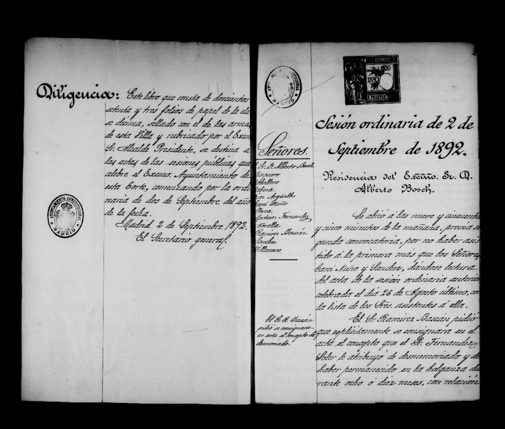 Miniatura de Actas de acuerdos del Ayuntamiento. Tomo 415 del año 1892