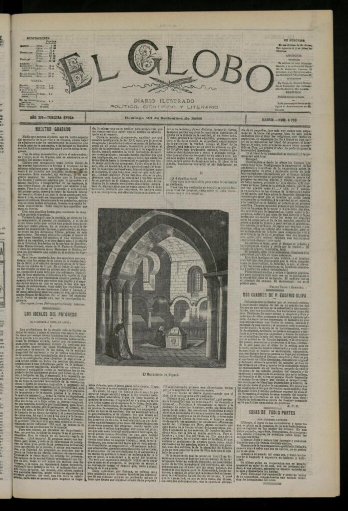 Miniatura de El Globo : diario ilustrado del 23 de septiembre de 1888