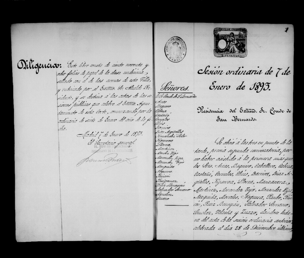 Miniatura de Actas de acuerdos del Ayuntamiento. Tomo 417 del año 1893