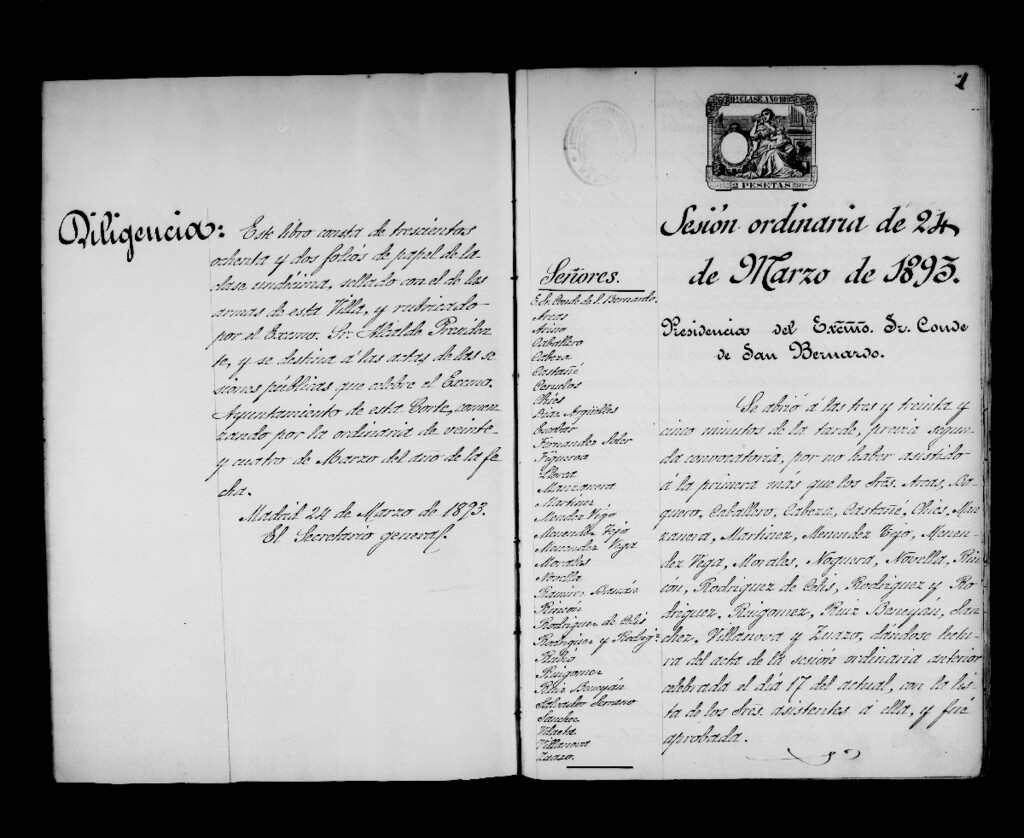 Miniatura de Actas de acuerdos del Ayuntamiento. Tomo 418 del año 1893
