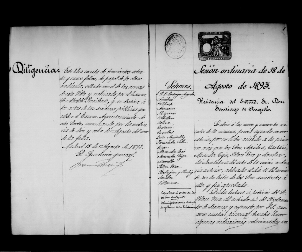 Miniatura de Actas de acuerdos del Ayuntamiento. Tomo 420 del año 1893