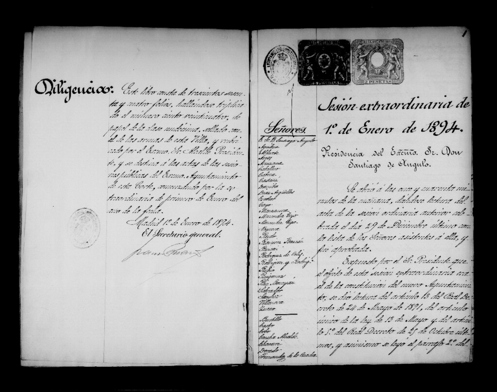 Miniatura de Actas de acuerdos del Ayuntamiento. Tomo 422 del año 1894