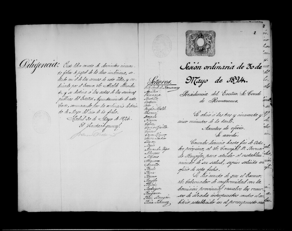 Miniatura de Actas de acuerdos del Ayuntamiento. Tomo 424 del año 1894