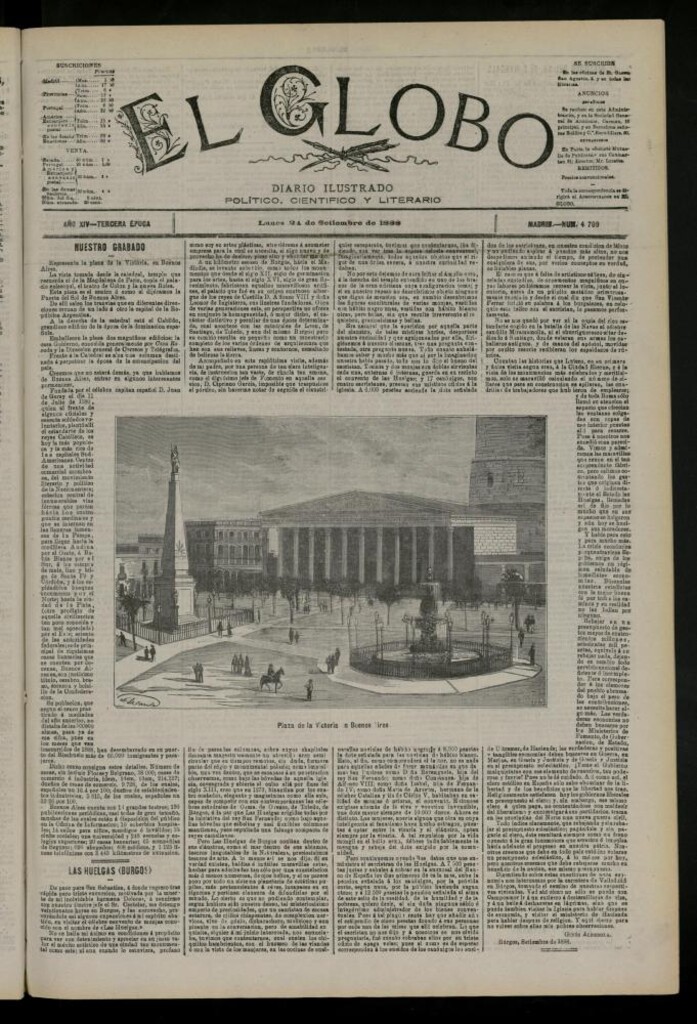 Miniatura de El Globo : diario ilustrado del 24 de septiembre de 1888