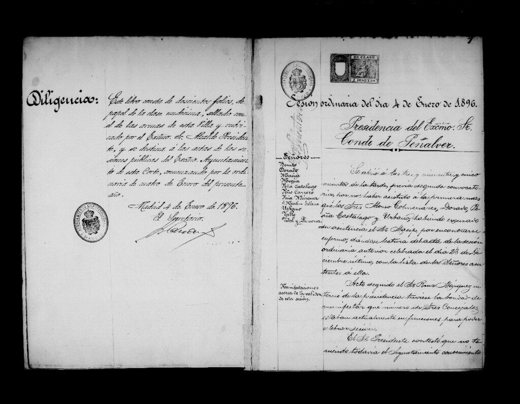 Miniatura de Actas de acuerdos del Ayuntamiento. Tomo 433 del año 1896