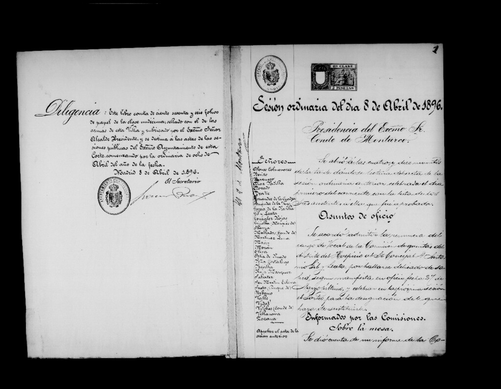 Miniatura de Actas de acuerdos del Ayuntamiento. Tomo 434 del año 1896