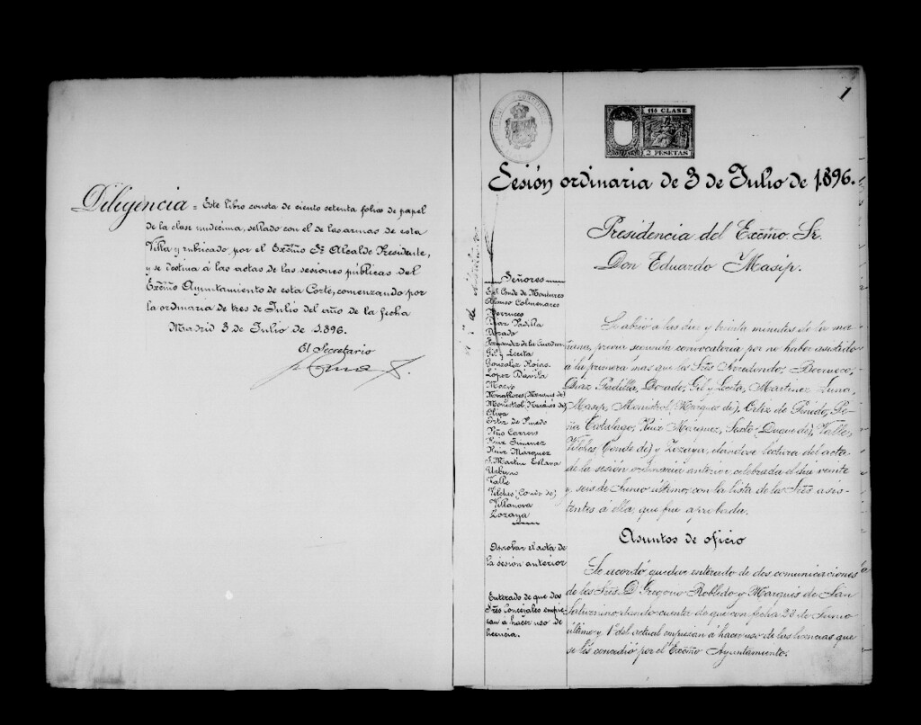 Miniatura de Actas de acuerdos del Ayuntamiento. Tomo 435 del año 1896