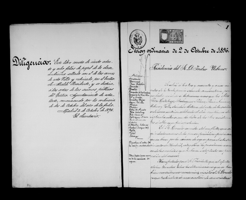Miniatura de Actas de acuerdos del Ayuntamiento. Tomo 436 del año 1896